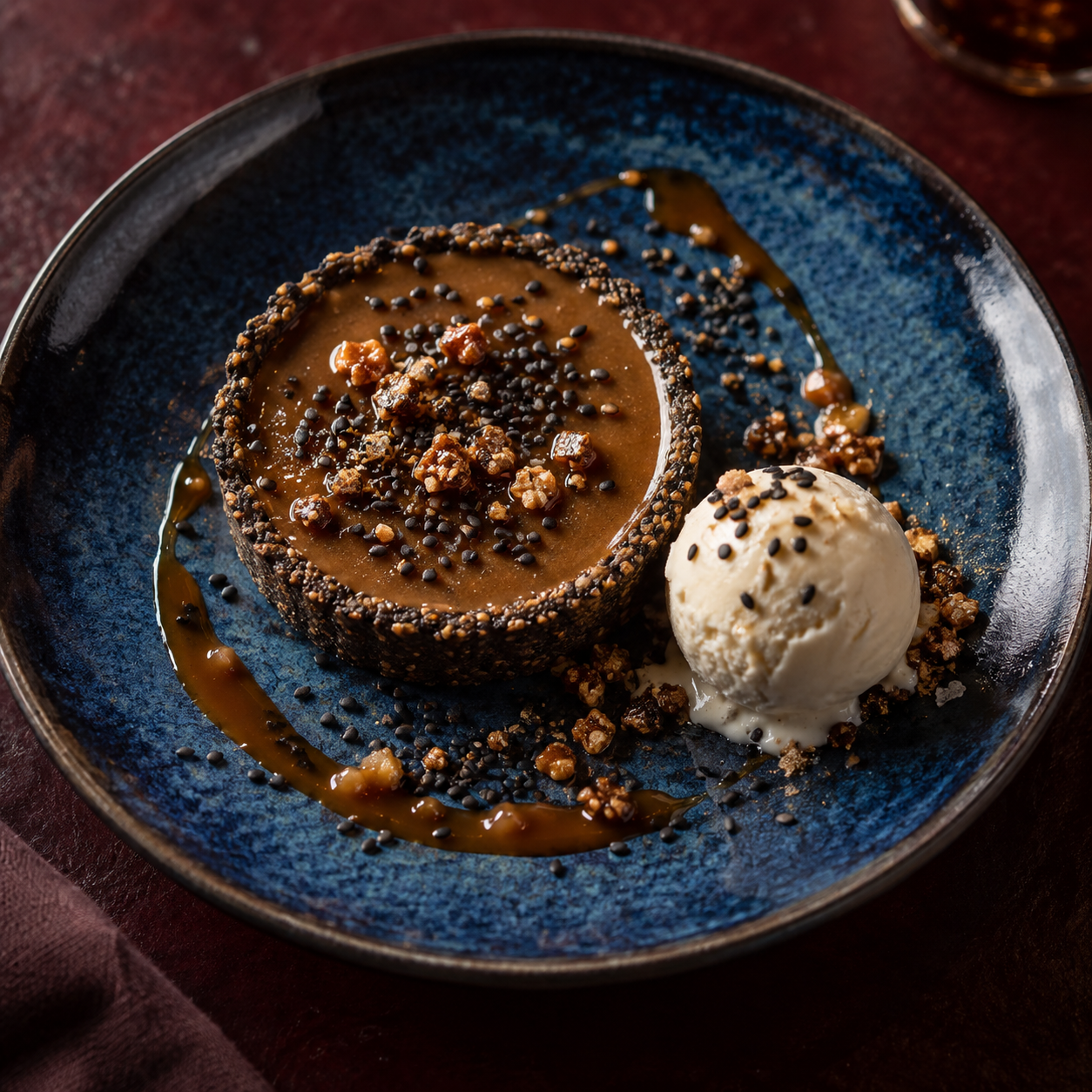 Black sesame tart